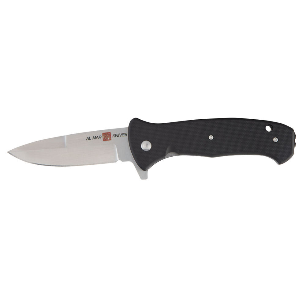 AL MAR Knives Mini SERE 2020 3in Folding Knife, Black/Steel, large image number 1