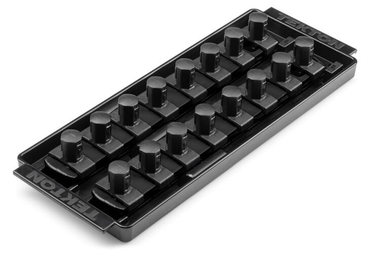 Tekton 16 Slot Universal Socket Organizer for 1/2 Inch Drive Sockets and Bit Sockets, Black
