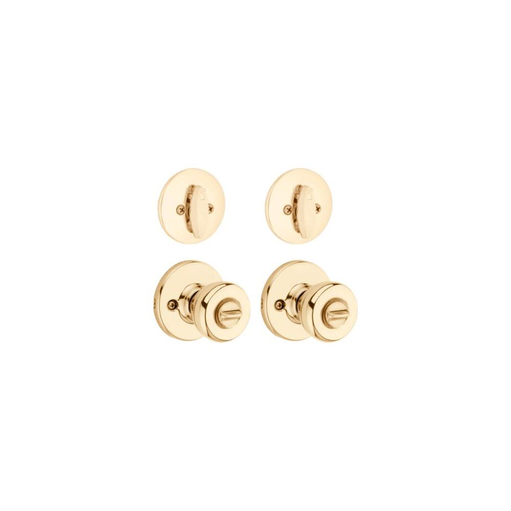 Kwikset Polished Brass Tylo Knob Entry Lockset & Single Cylinder Deadbolt, large image number 1