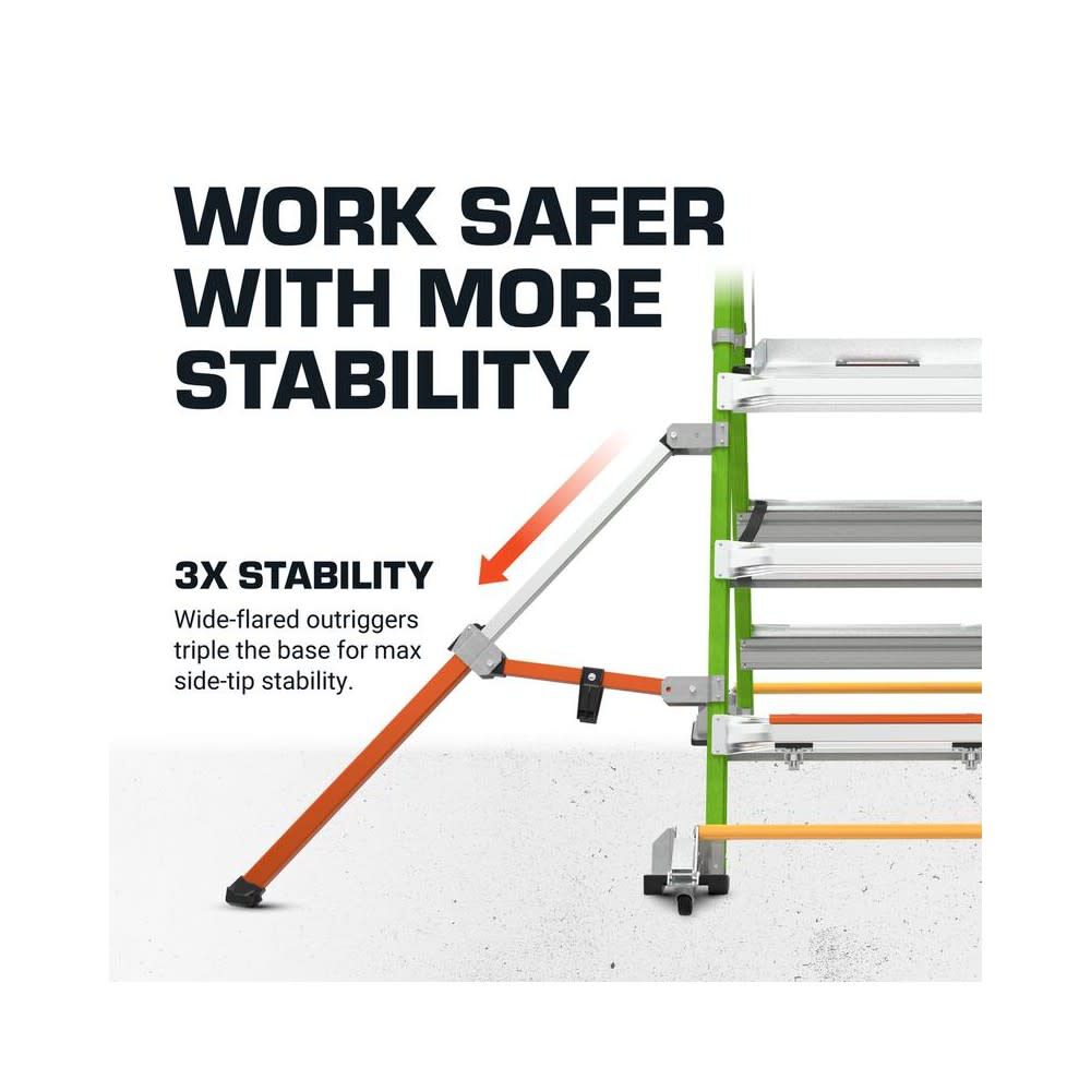 Little Giant Safety Adjustable Fortress 4-8 Ft Standard Grade ANSI IAA Step Ladder, large image number 4