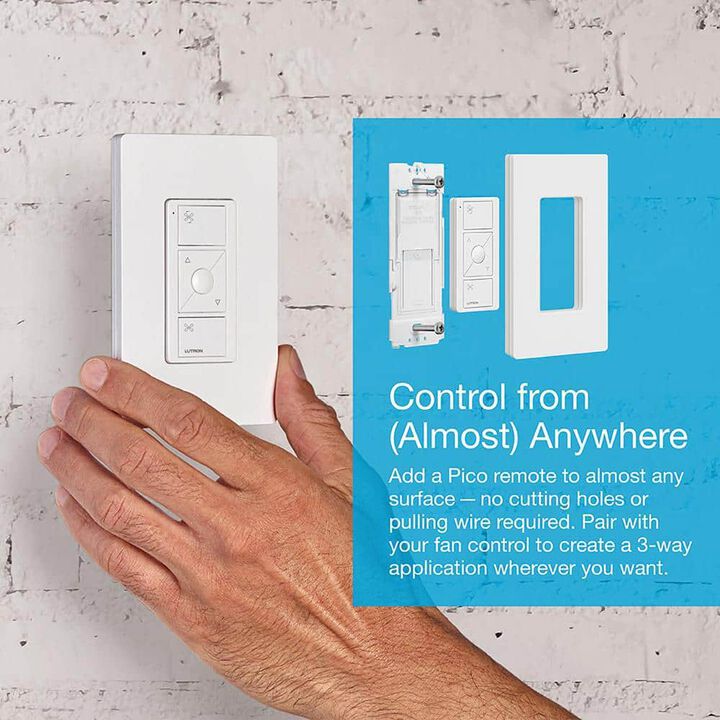 Lutron Caseta 120V 1.5A 1P Gloss White Wireless Smart Fan Speed Control, large image number 6