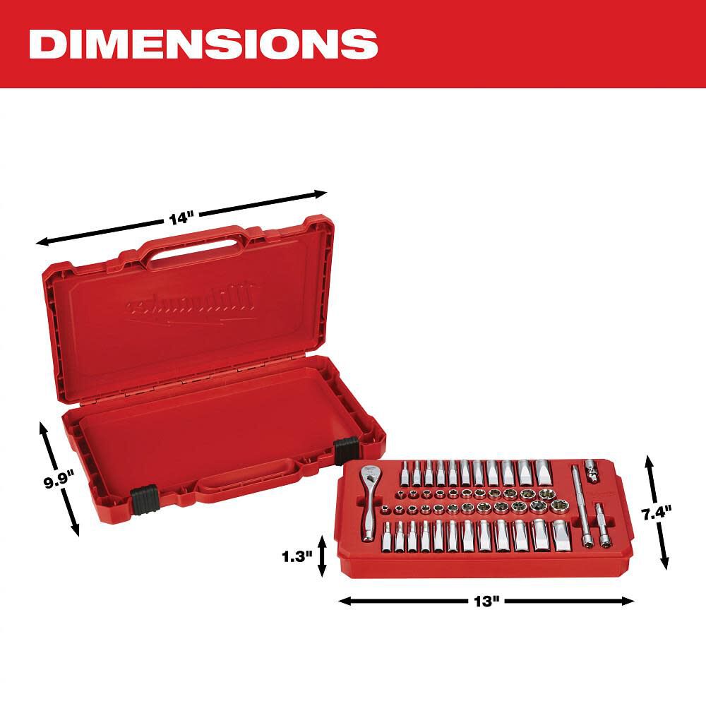 Milwaukee 1/4 in. Drive 50 pc. Ratchet & Socket Set - SAE & Metric, large image number 5