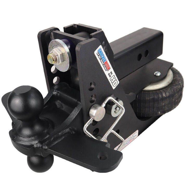 Shocker Hitch HD 20K Max Black 2 1/2 Inch Receiver Hitch & Black Combo Ball Mount with 2 Inch & 2 5/16 Inch Hitch Balls