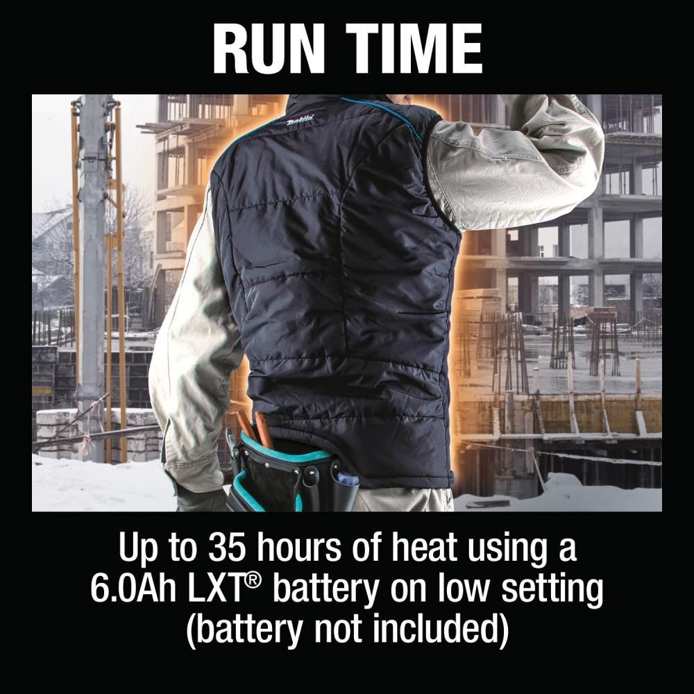 Makita 18V LXT Lithium-Ion Cordless Heated Vest Vest Only (Black Large), large image number 13