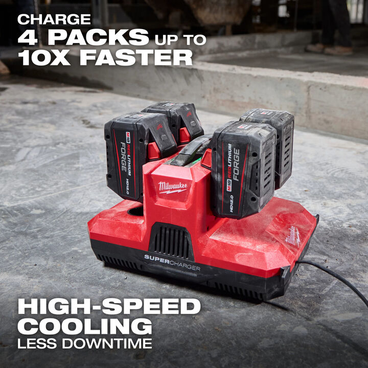 Milwaukee M18 and M12 4-Bay Super Charger with PACKOUT Compatibility, large image number 2