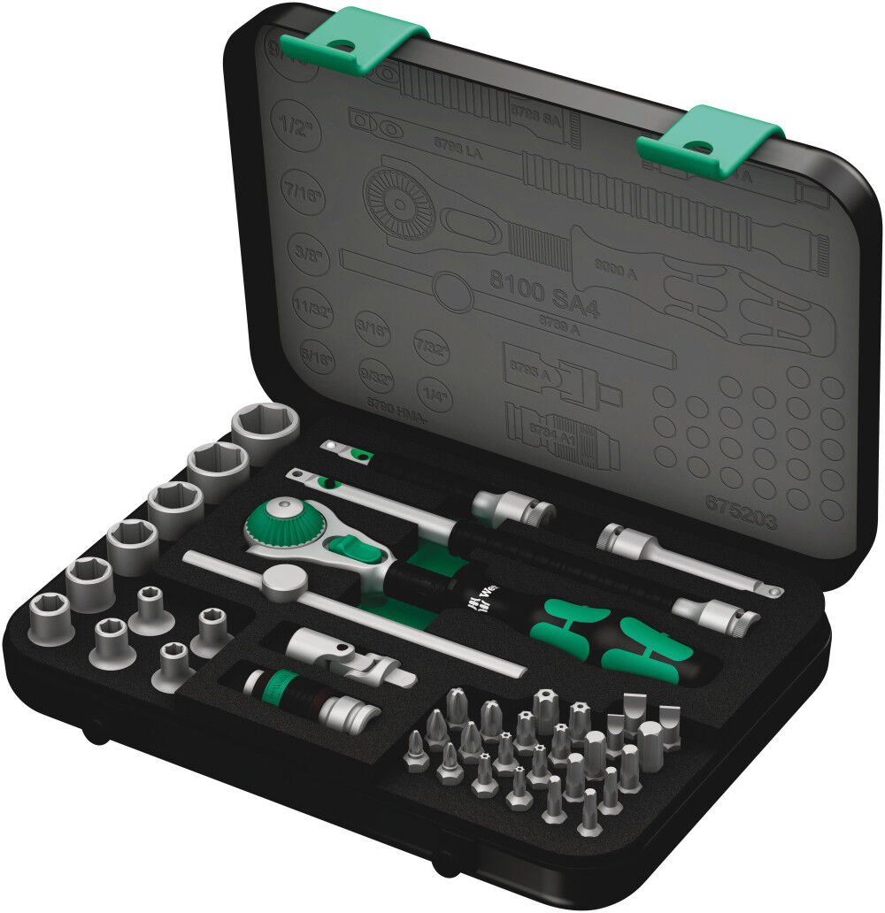 Wera Tools 42pc 1/4in Drive 8100 SA 4 Zyklop Speed Ratchet Set, large image number 1