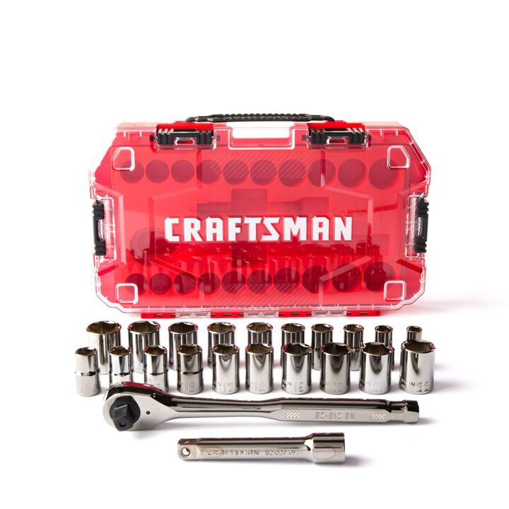 CRAFTSMAN Gunmetal Chrome 1/2-in Drive Mechanics Tool Set, 22pc, large image number 7
