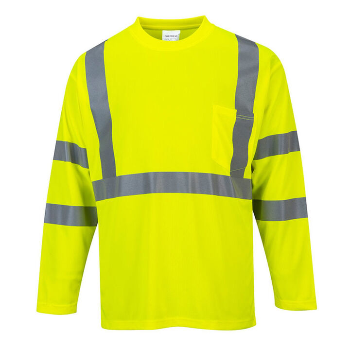 Portwest Yellow Hi-Vis Long Sleeved T-Shirt - XXXL