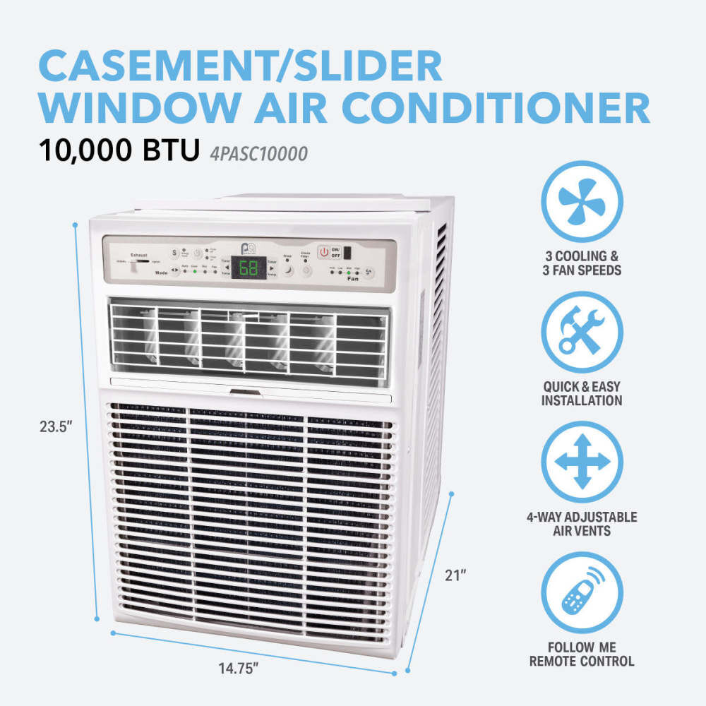 Perfect Aire 115V 10000 BTU Casement Slider Window Air Conditioner with Remote, large image number 3