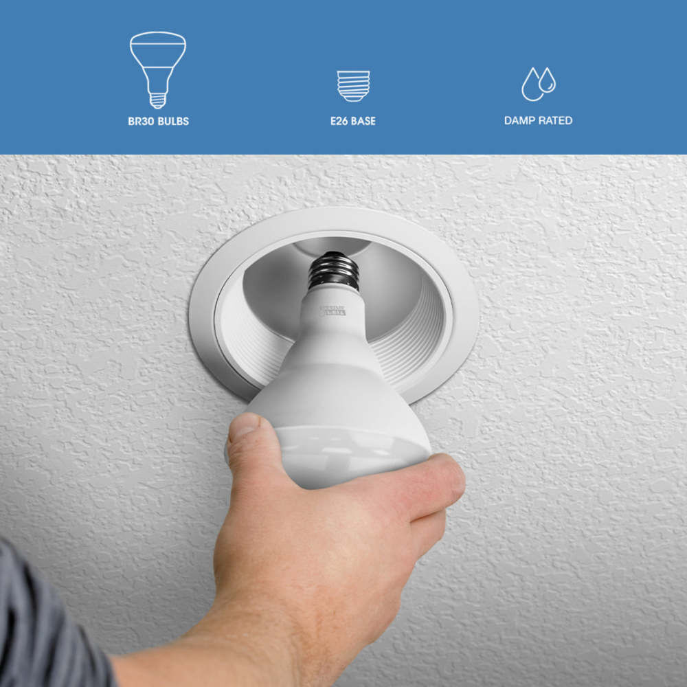 Feit Electric 10.5W 650 Lumens BR30 E26 Base Reflector LED Bulb Soft White 6 Pieces, large image number 6