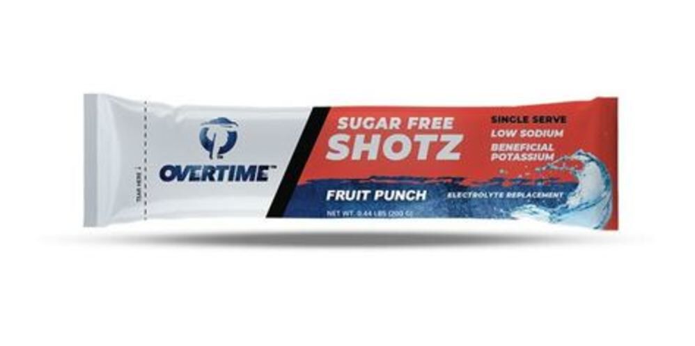 Overtime 200 gram Fruit Punch Sugar-Free Electrolyte Replacement Single Shotz, 400qty, large image number 1