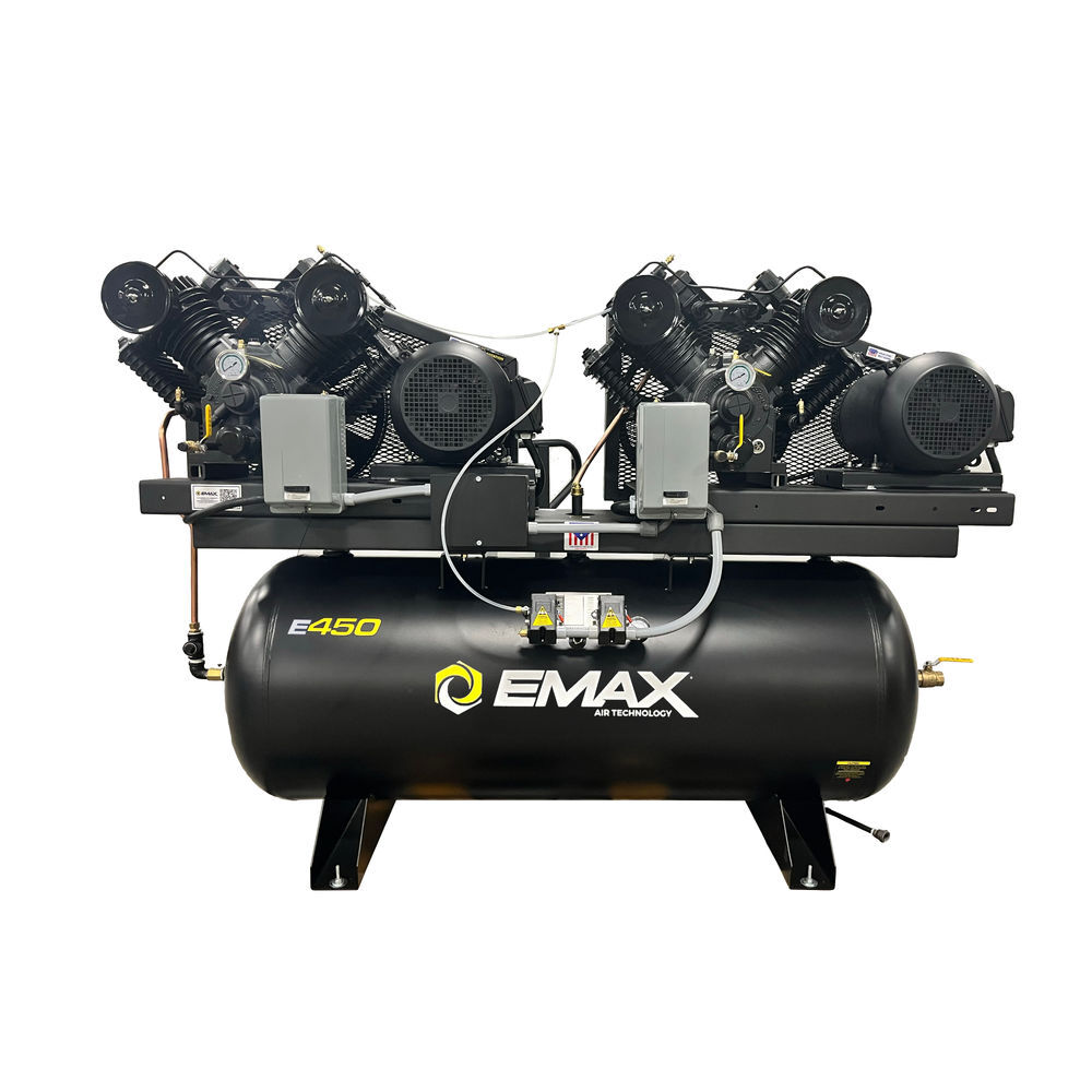 EMAX 460V 10HP 3PH 120 Gallon Horizontal Air Compressor with Radiator, large image number 1