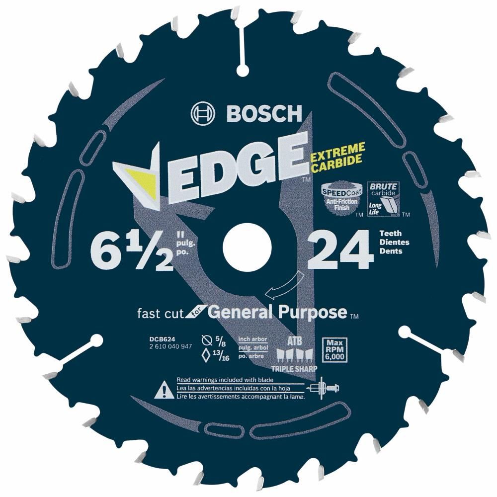 Bosch 6-1/2 Inch 24 Tooth Edge Circular Saw Blade for General Purpose, large image number 1
