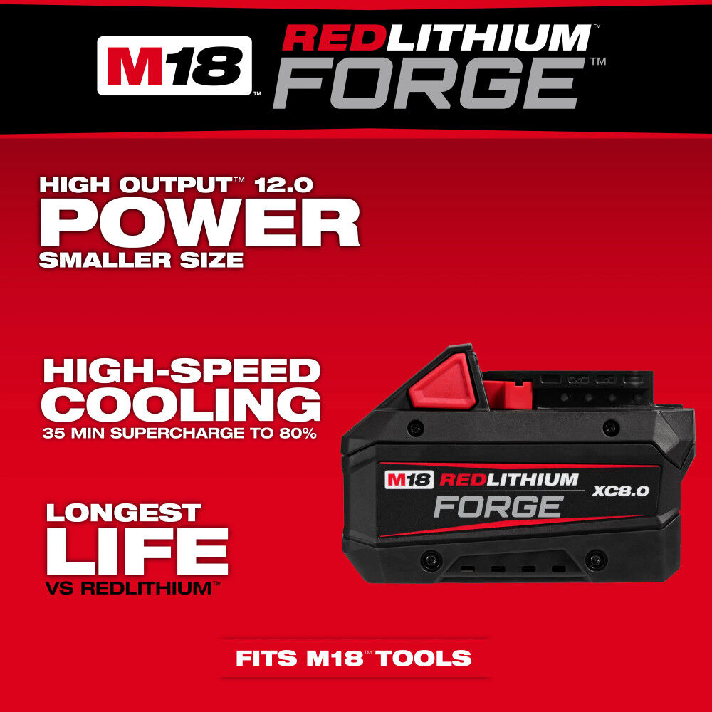 Milwaukee M18 REDLITHIUM FORGE XC 18V 8Ah Lithium Ion Power Tool Battery Pack with Fuel Indicator 10 Pack, large image number 11