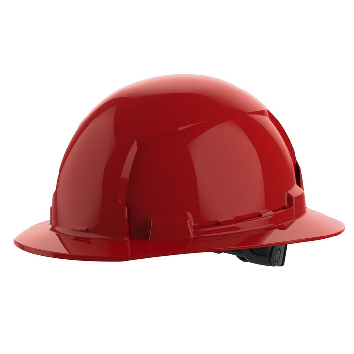 Milwaukee Red Full Brim Hard Hat with 6pt Ratcheting Suspension Type 1 Class E