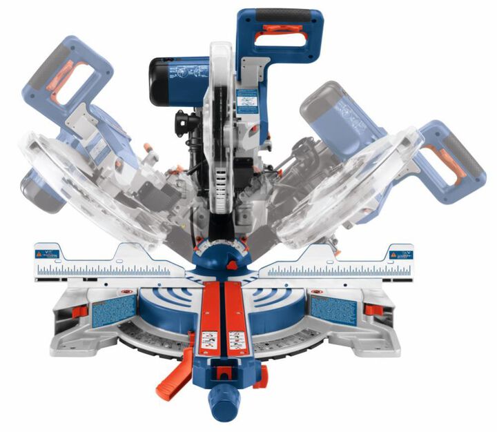 Bosch 12 Inch Dual-Bevel Glide Miter Saw & Gravity-Rise Miter Saw Stand with Wheels Bundle, large image number 6