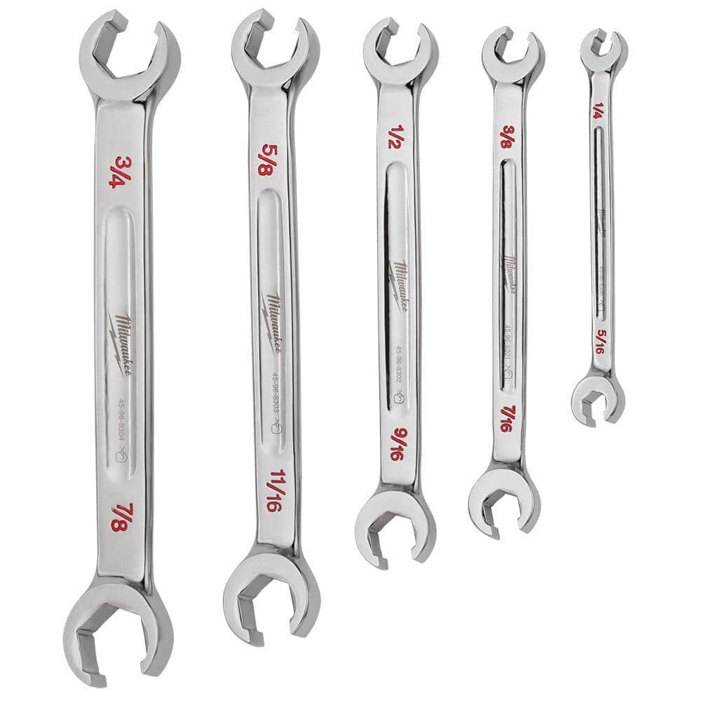 Milwaukee 5-Piece SAE, 6-Peice Metric Double End Flare Nut Wrench Set Bundle, large image number 8