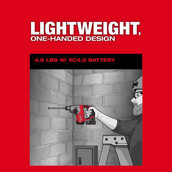 Milwaukee M12 FUEL 5/8 Inch SDS Plus Rotary Hammer Kit, large image number 5