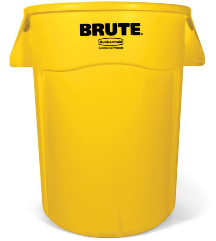 Rubbermaid 44 gal BRUTE Heavy Duty Vented Container in Yellow