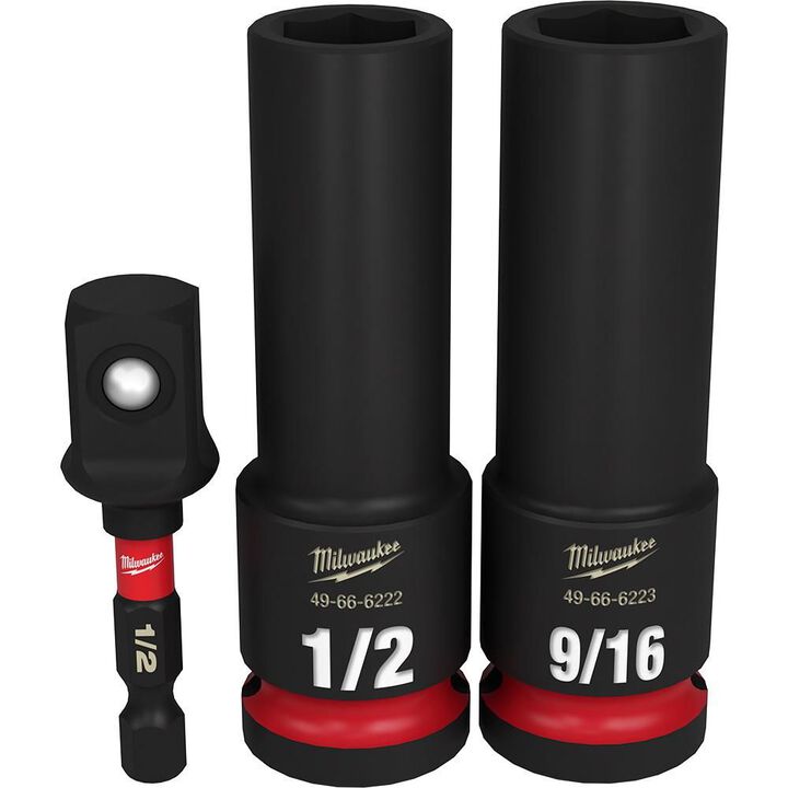Milwaukee Impact Socket 3PC 1/2in Drive SAE DP 6 Point Tool Set