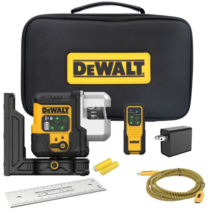 DEWALT USB Rechargeable Green 3 X 180 Degree Line Laser Kit, large image number 1