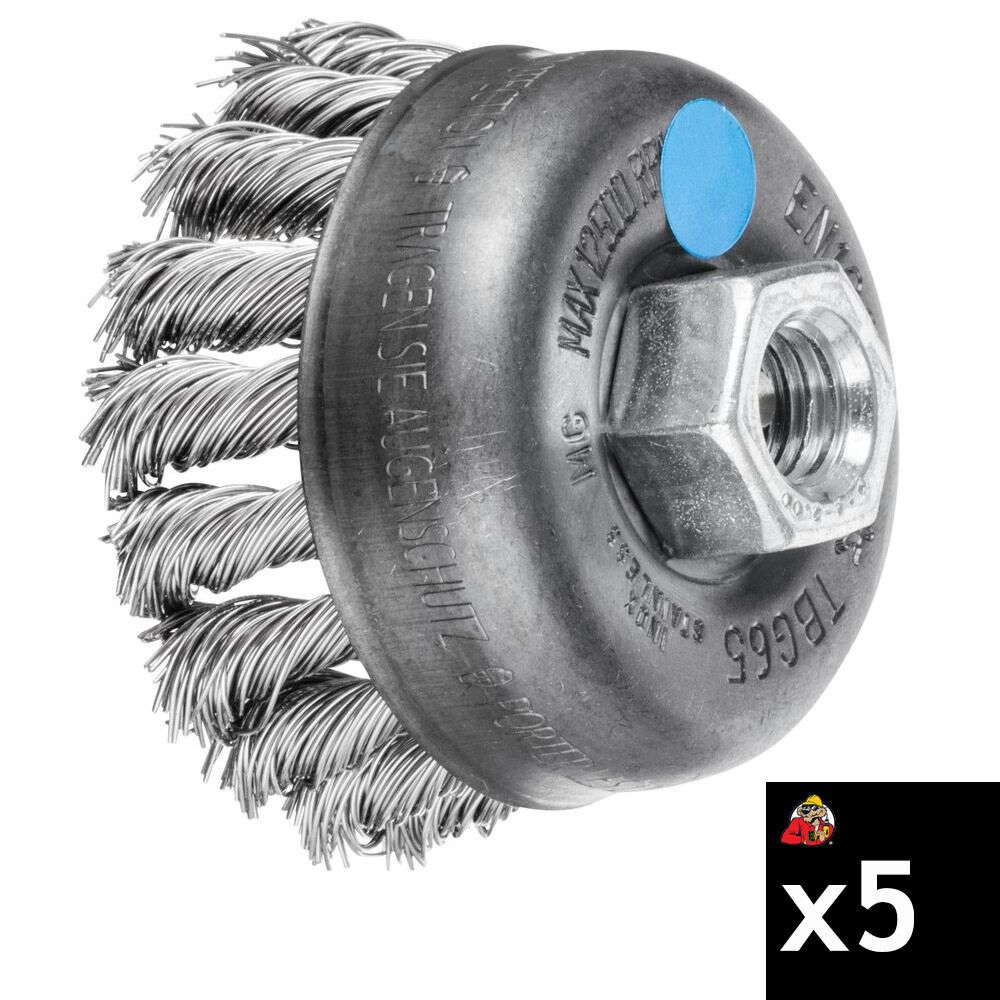 Pferd 2-3/4 Inch, 0.02 Inch Stainless Steel Knot Cup Brush Bundle, 5 Pieces, large image number 1