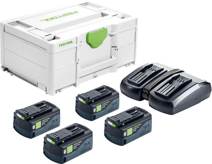 Festool 18V 5Ah Lithium Ion Power Tool Battery Pack with Fuel Indicator Energy Set (4 Pack)