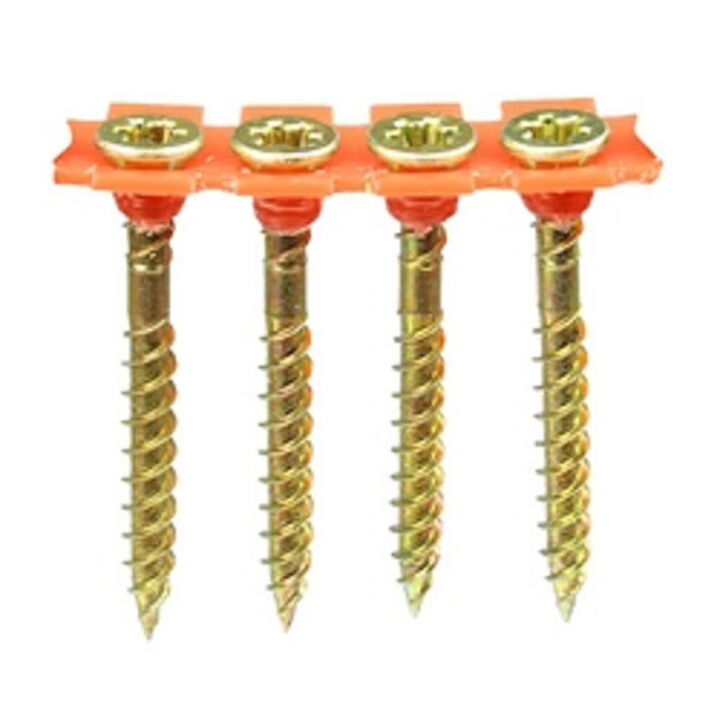 OMG Inc #8 x2 in. Yellow Zinc Fast Thread PAMDrive Screw - 1000/Box, large image number 3