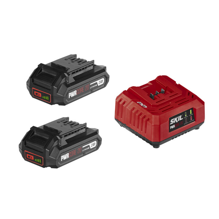 SKIL PWR CORE 20 Two 2 Ah Battery and Charger Starter Kit