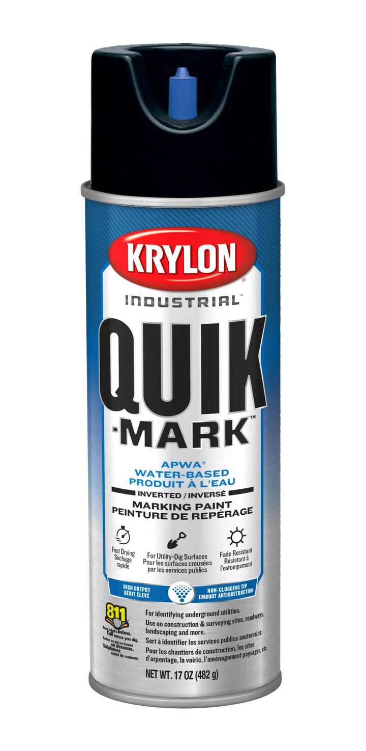 Krylon Quik-Mark 17 Oz Fluorescent Caution Blue Inverted Marking Paint