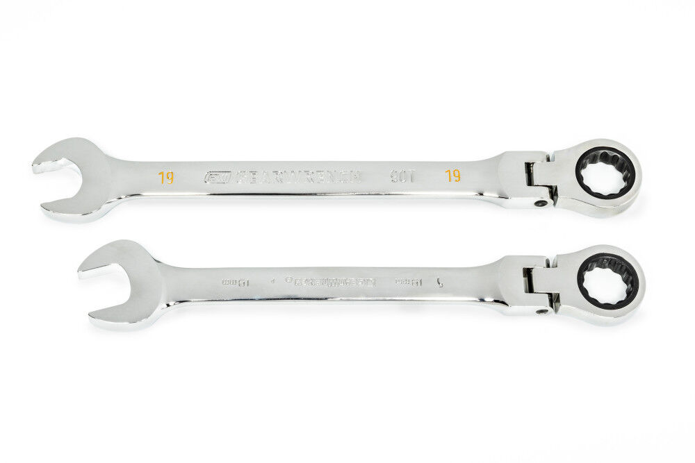 GEARWRENCH 19mm 90T 12 Point Flex Head Ratcheting Combination Wrench, large image number 4
