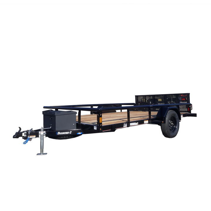 Diamond C PSA135 12 Foot Single Axle Black Utility Trailer