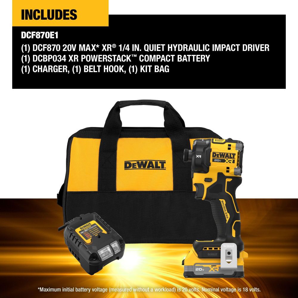 DEWALT 20V MAX XR 1/4 Inch Quiet Hydraulic Impact Driver Kit & Nut Runner Attachment Bundle, large image number 5