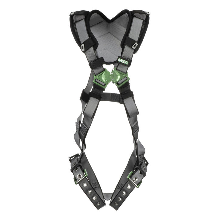 MSA Safety Works V-FIT Harness, Back D-Ring, Tongue Buckle Leg Straps, Shoulder Padding, Standard Size