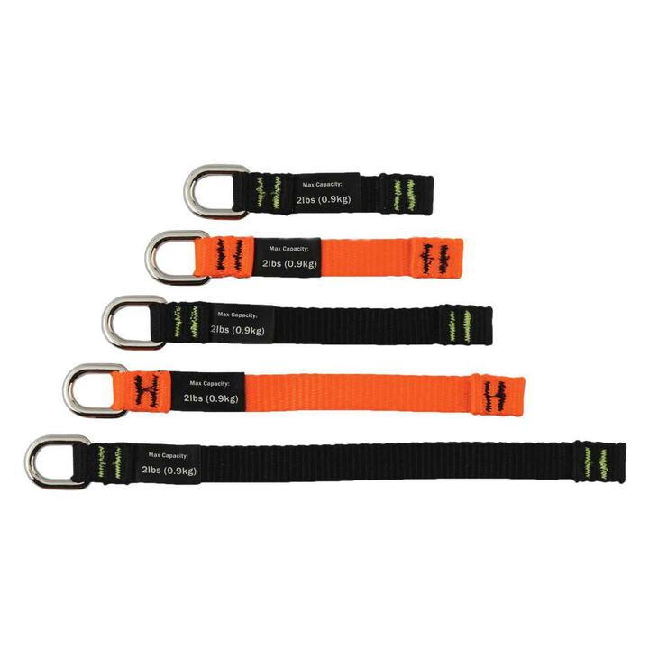 Ergodyne Black Short 2 Lbs Squids 3700 Web Tool Tether Attachment, 60 Pieces