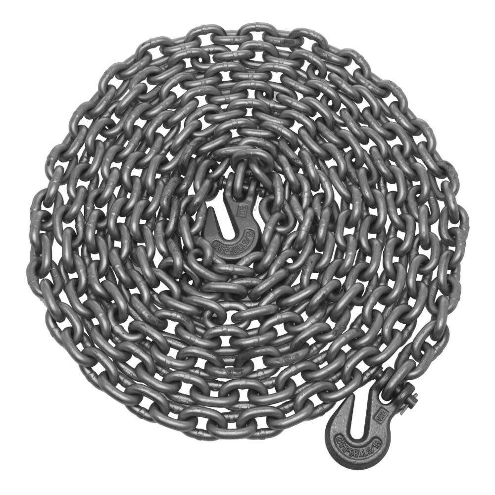 Campbell 5/16 x 20 Ft. Tow Chain with Clevis Grab Hooks Each End 1 Per Bagin, large image number 1