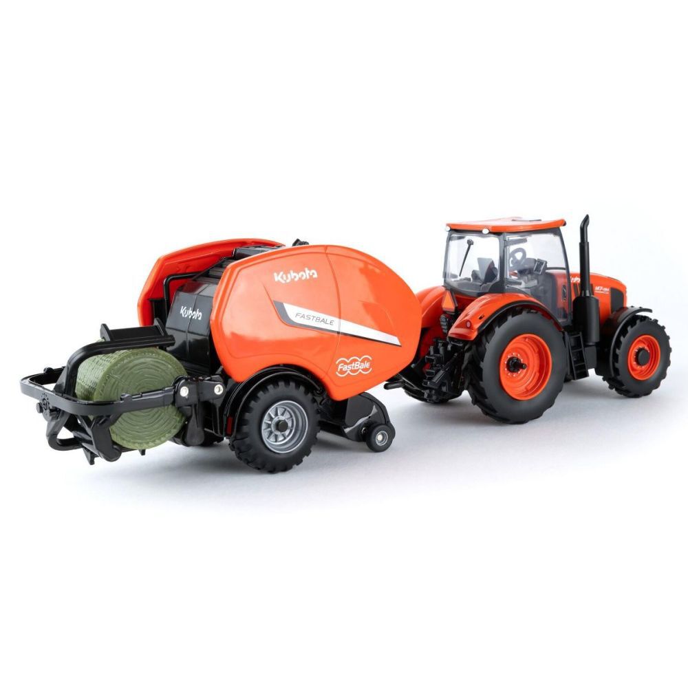Kubota Parts 1:32 Scale M7-134 Tractor with Fast Bale Baler Toy, large image number 3