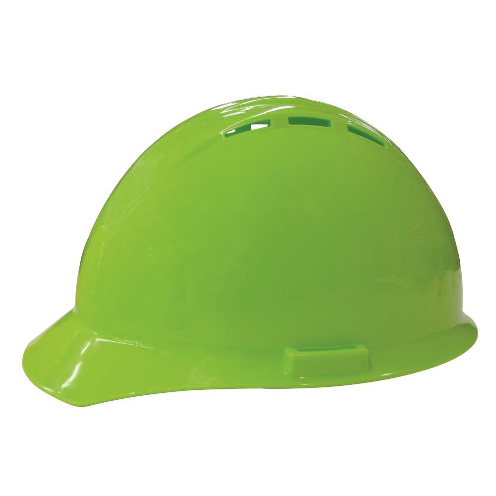 Delta Plus Hi-Vis Lime Americana Vent Hard Hat Ratchet Suspension, large image number 1