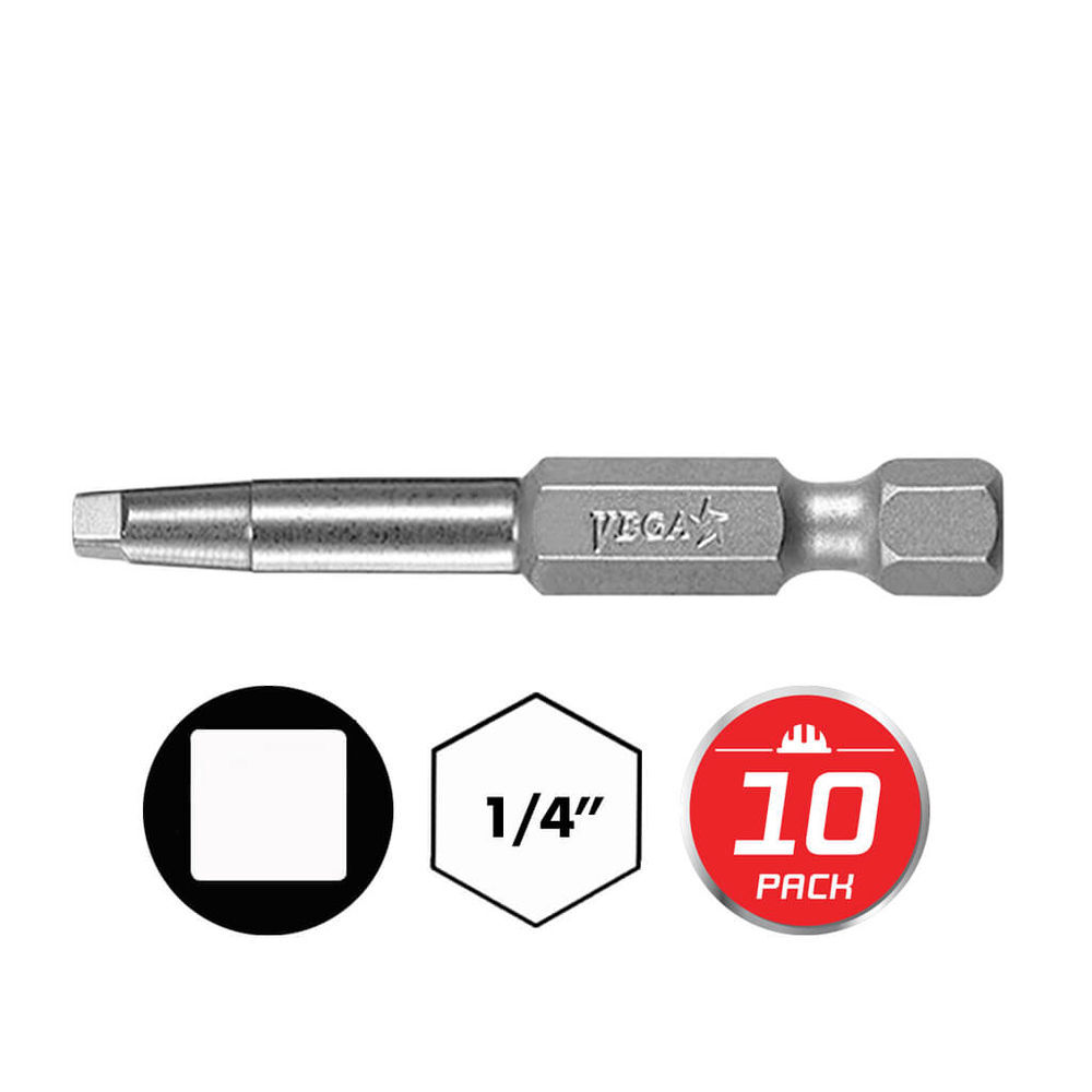 Vega Square Power Bit #2 x 12in Gunmetal Grey 10pk, large image number 2