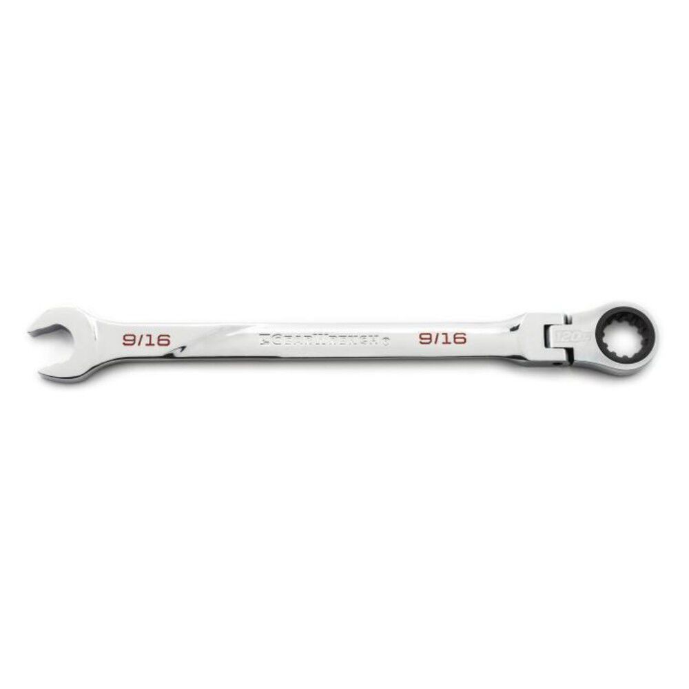 GEARWRENCH 120XP Universal Spline XL Flex Head Ratcheting Combination Wrench, 9/16 Inch, large image number 1