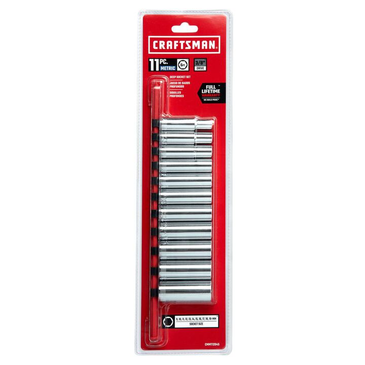 CRAFTSMAN 3/8-in Drive Metric 6 Point Deep Socket Set, 11pc, large image number 7