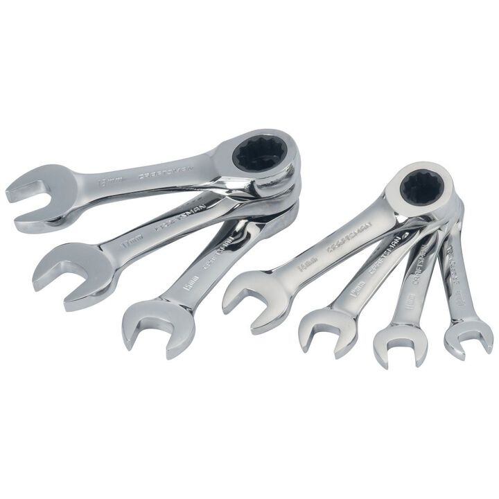 CRAFTSMAN Metric Stubby Ratcheting Wrench Set, 7 Piece, large image number 2