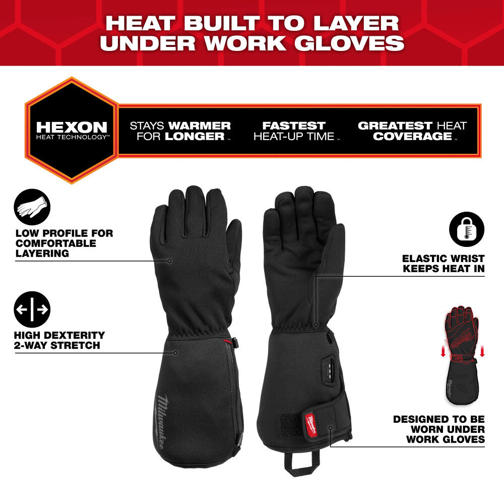Milwaukee Heated Work Glove Liner, Black, XL, large image number 6
