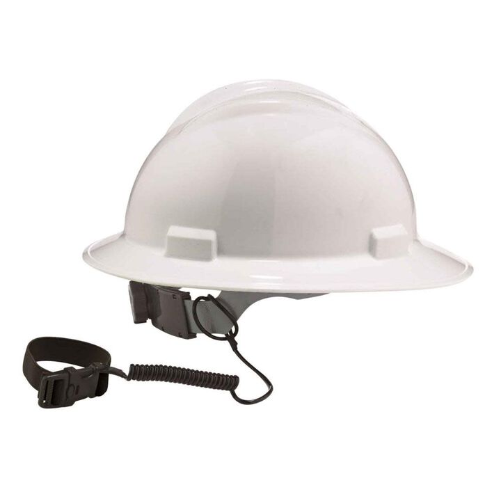 Ergodyne Squids 3157 Coil Hard Hat Lanyard with Buckle, Black