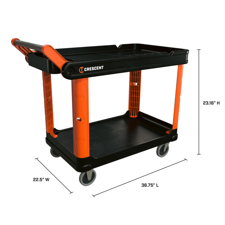 Crescent RAILWORKS 2 Shelf Industrial Utility Cart with 8 Inch Casters, large image number 5