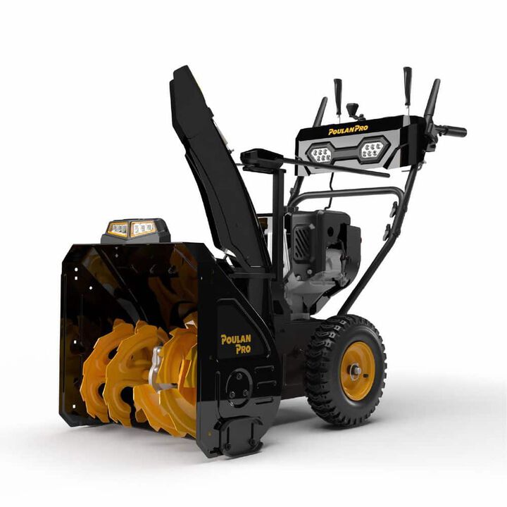 Poulan Pro 24 Inch 212 cc Self Propelled Two Stage Gas Snow Blower with Grips