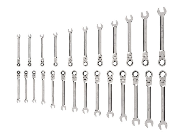Tekton Flex Head 12 Point RatchetIng CombInation Wrench Set 25 Piece