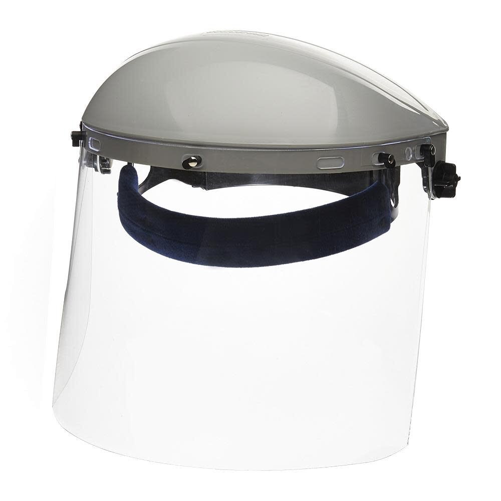 Sellstrom Single Crown Safety Face Shield with Ratchet Headgear Uncoated Window Clear Tint Gray Crown, large image number 1