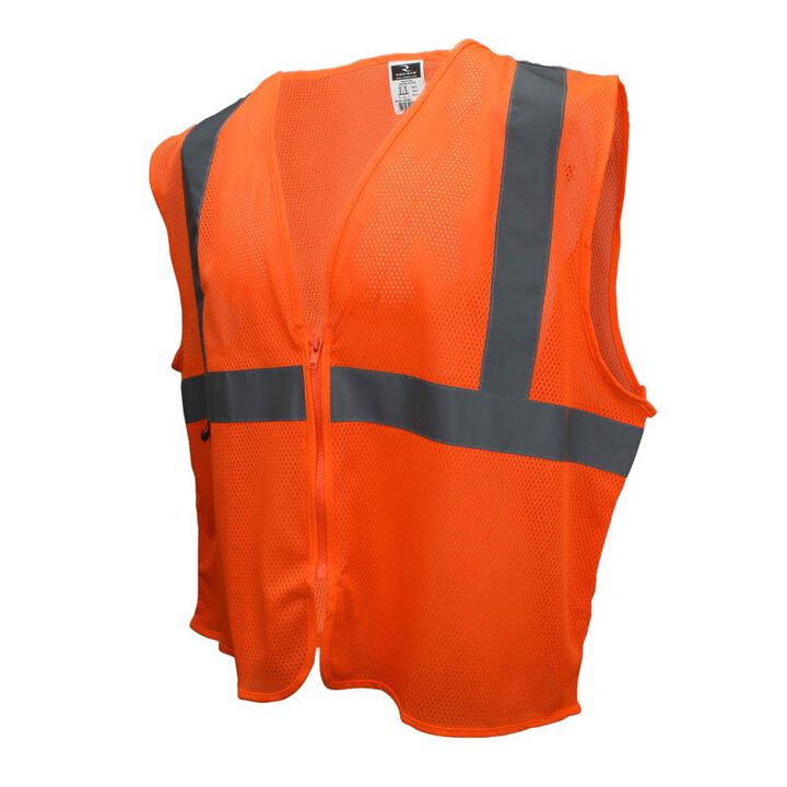 Radians SV2Z Economy Type R Class 2 Mesh Safety Vest with Zipper Orange Medium