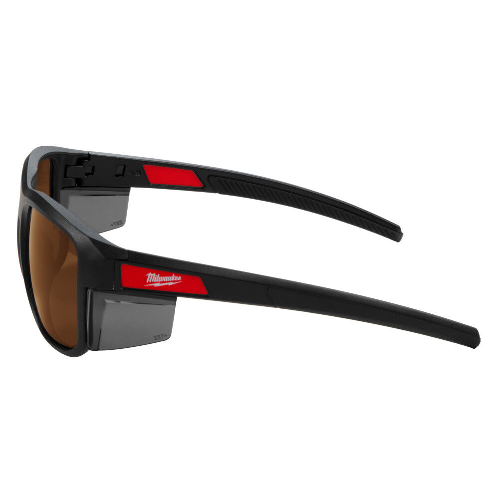 Milwaukee Full Frame Safety Glasses with Removable Side Shields, Brown Anti-Scratch Lenses, large image number 3
